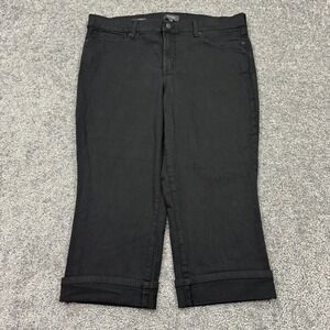 NYDJ Jeans Womens 14 Black Marilyn Crop Liftxtuck Stretch Preppy City Casual